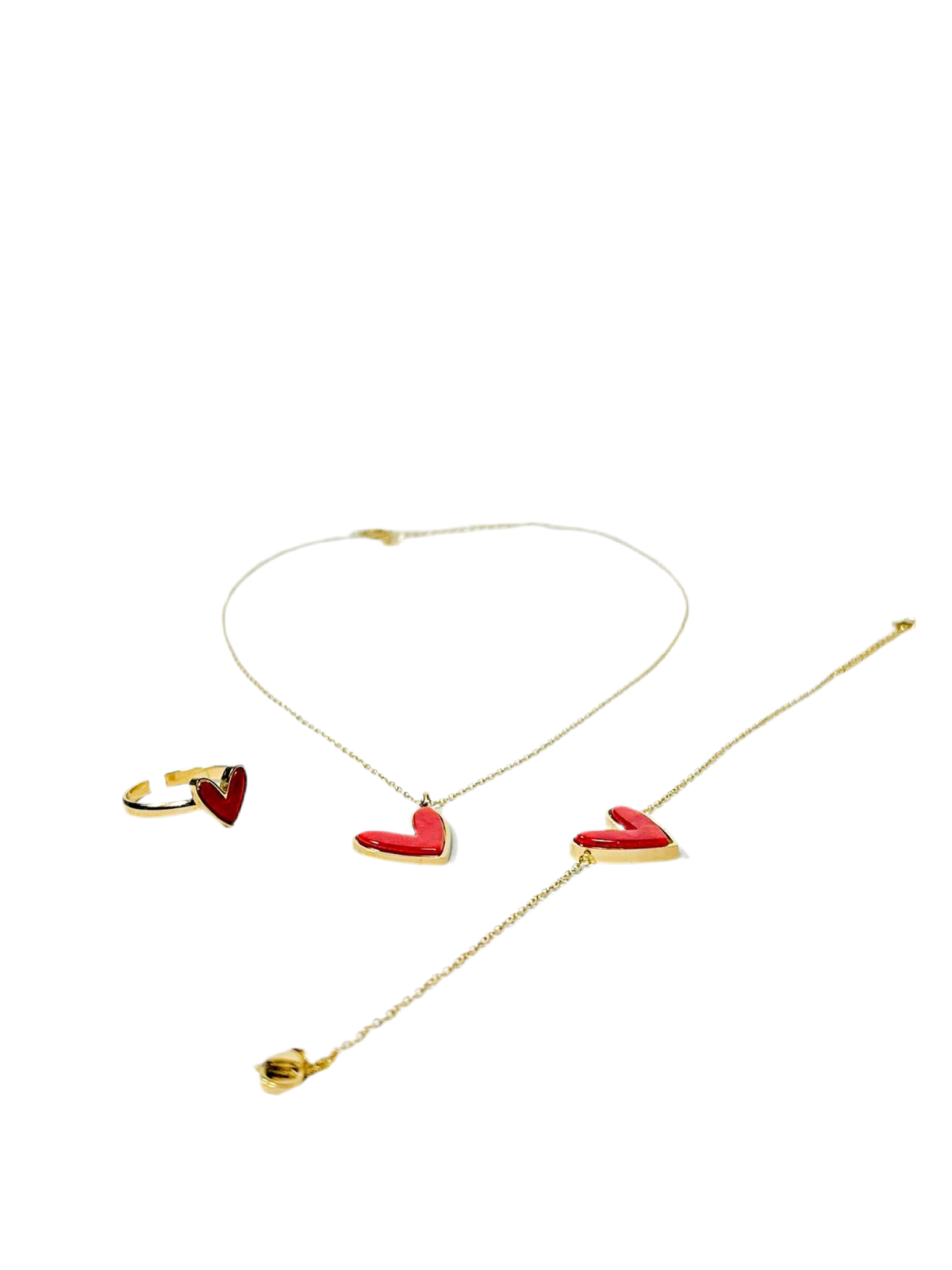 Bague au cœur rouge