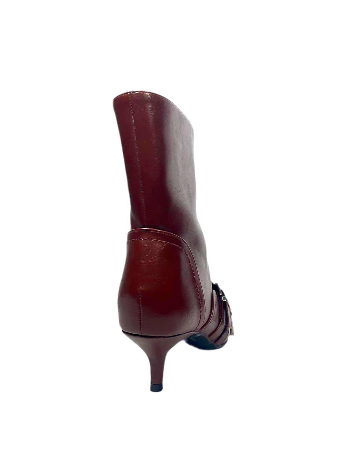 Bottine à petit talon bordeaux