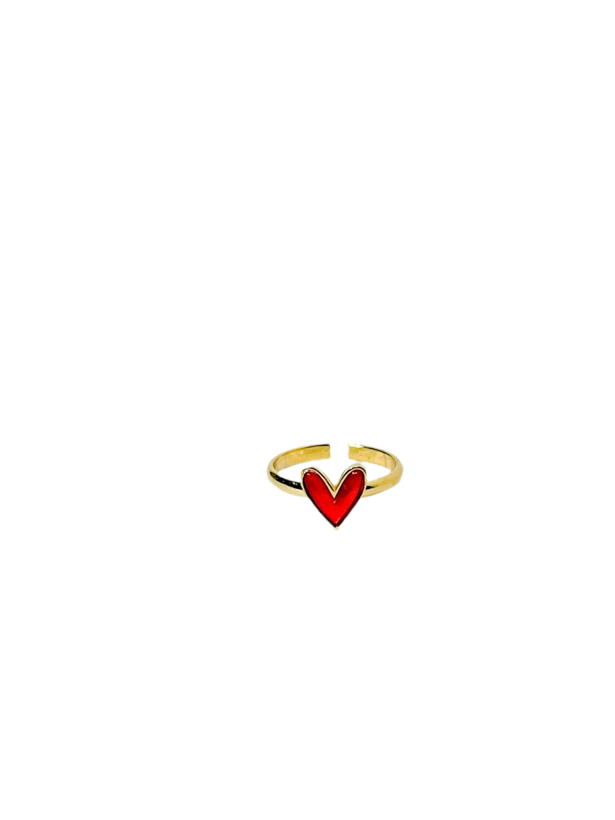 Bague au cœur rouge