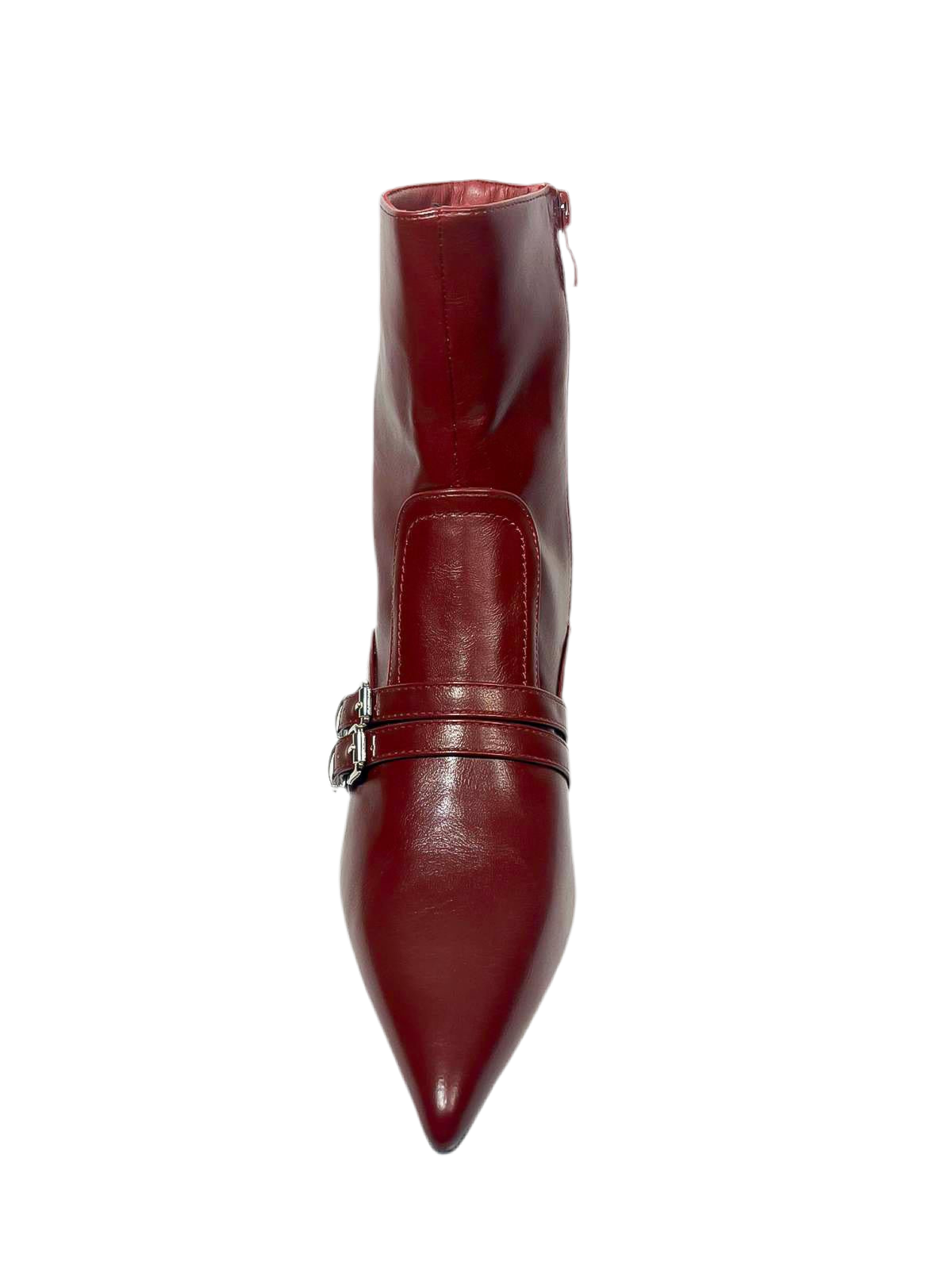 Bottine à petit talon bordeaux