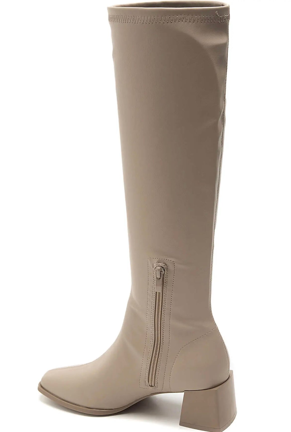 botte beige à talon