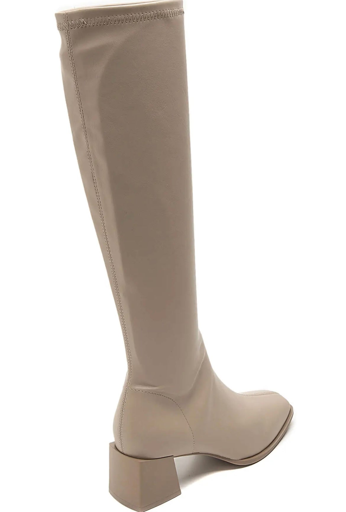 botte beige à talon